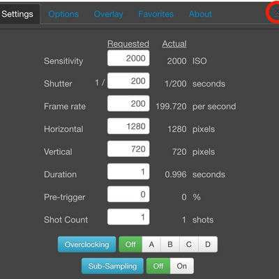 Edgertronic Web UI settings
