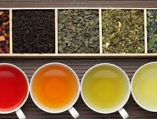 Cups of varying types of tea