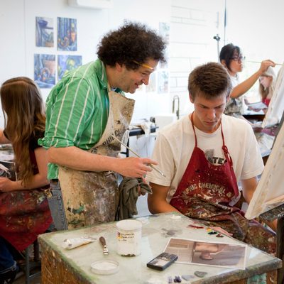 David Lefkowitz with students