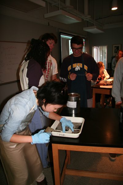 students studying their tintypes