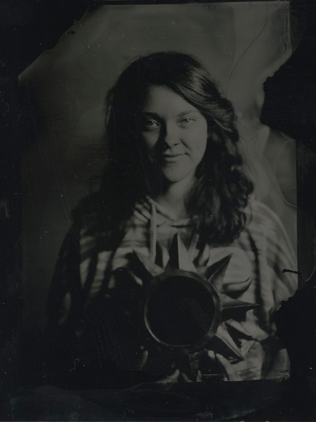 self portrait using a 4 x 5 camera