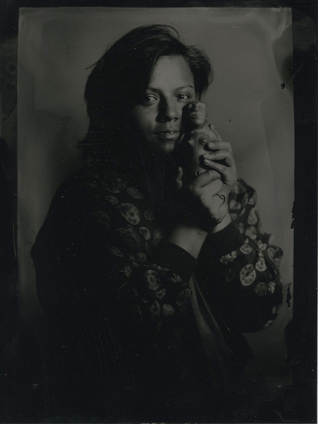 self portrait using a 4 x 5 camera