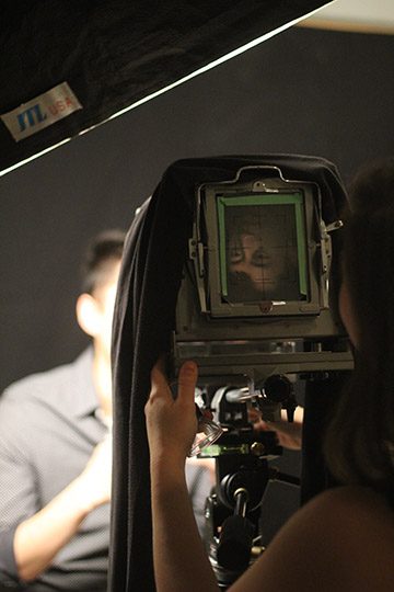 Student focuses camera.