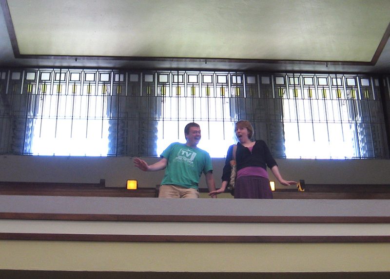 Unity Temple gets a look-over from the Carleton students.