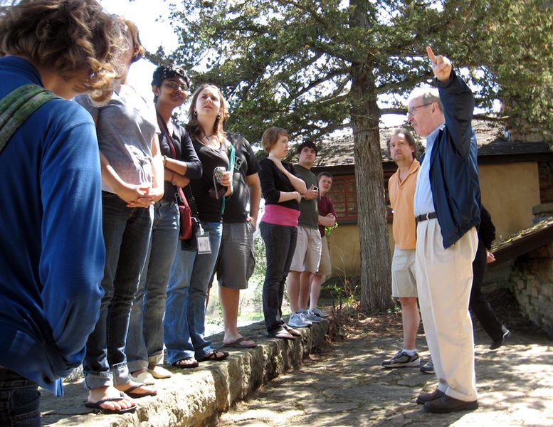 At Taliesin, students heard about the architect and saw his work.