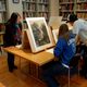 Students at MIA's special collections room