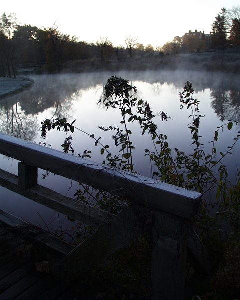 View across Lyman Lakes on a chilly autumn morning
