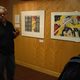 Japanese-American artist Roger Shimomura spoke with students during his visit to Carleton's gallery.