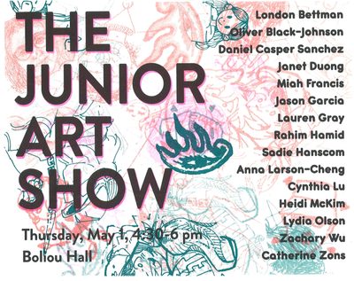 Poster listing full details of the Junior Show on a brightly colored background