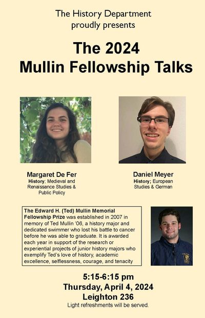 Poster for The 2024 Mullin Fellowship Talks