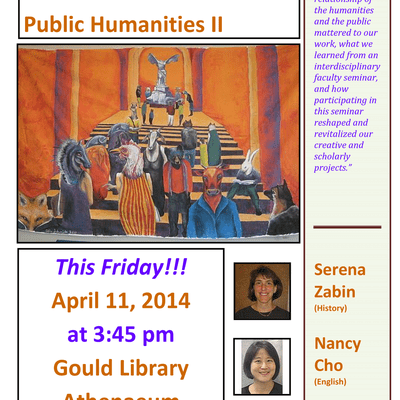 FRIDAY, APRIL 11 3:45, Athenaeum, REFRESHMENTS!