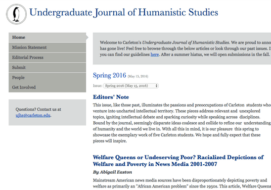 Undergraduate Journal of Humanistic Studies