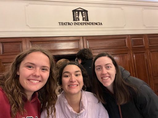 Sylvie, Jimena, and Sarah at a performance at the Teatro Independencia