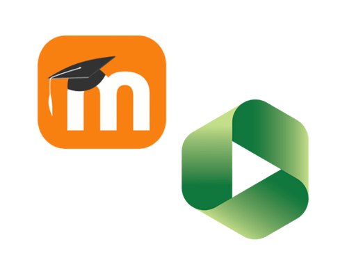 Logos for Moodle and Panopto