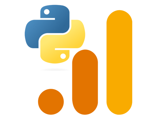 The Python logo and the Google Analytics logo together in the same image. Both logos are separate from each other.