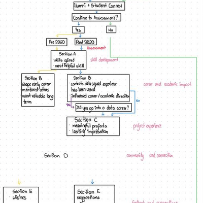 Survey flow ideas whiteboard