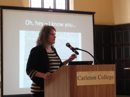 Rebecca Wingo (Macalester) presents her digital project.