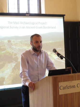 Classics Professor Alex Knodell presents his digital project.