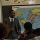 Elizer Darris speaks at Patrick Henry School in Minneapolis.