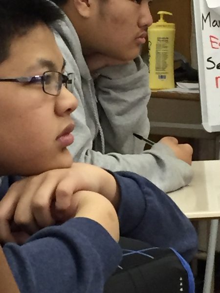 Patrick Henry students listen to presentation