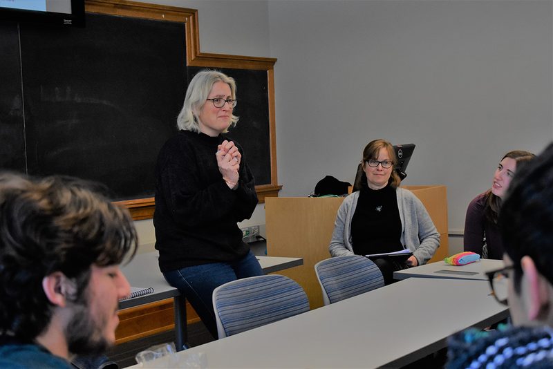 Dr. Megan Dennis presents to class