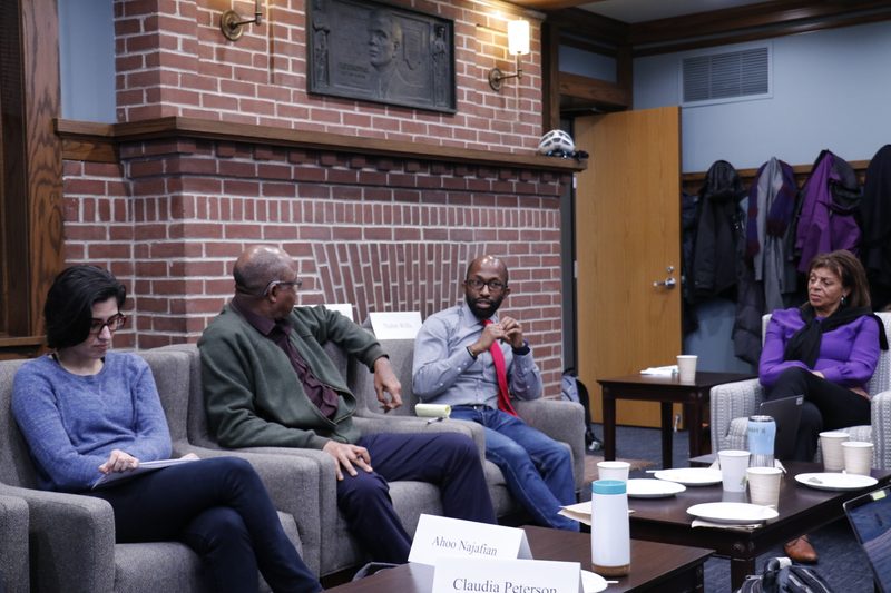 Participants discuss at the workshop