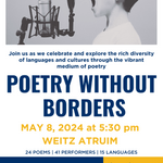 Flyer listing details of the Poetry Without Borders event.
