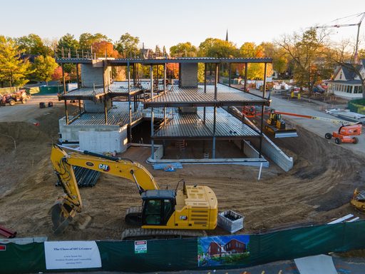 Construction of the new Class of 1974 Center on the Carleton College campus