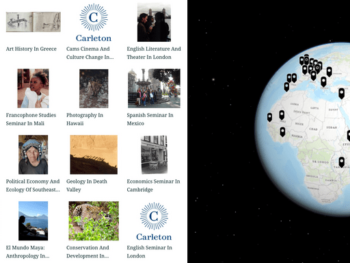 globe and thumbnails of ocs programs
