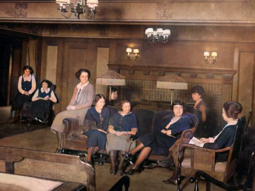 AI Colorization of Dorm Lounge from archives