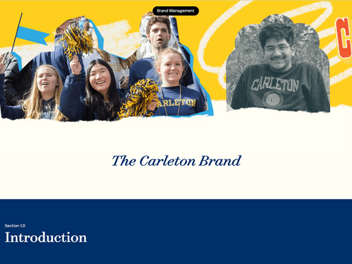 Screenshot of Carleton's Brandpad page
