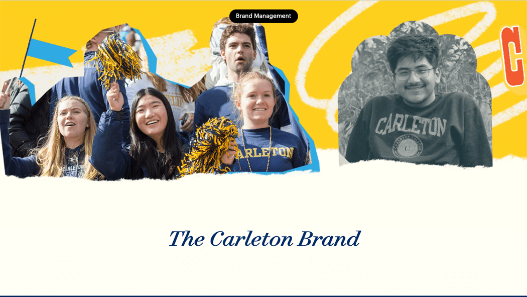 Screenshot of Carleton's Brandpad page