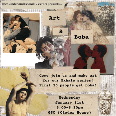 Art & Boba Come join us and make art for our Exhale Series! First 20 people get boba!