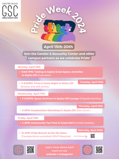 Pride Week 2024 schedule