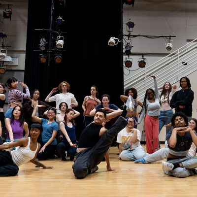 Jason Rodriguez and Carleton Students pose after dance workshop