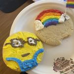 Minion and rainbow painted cookies