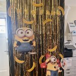 Minions decorated door (gold with bananas)