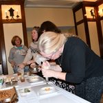 Staff making food.