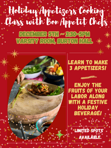 Holiday Appetizers Cooking Class with Chef Mike Invite