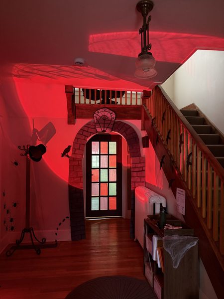 Bird House decorated for Halloween.