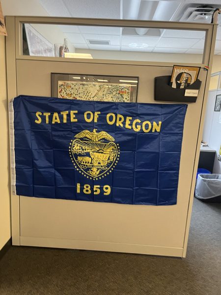 The AAF office in 200 Division, decorated like the Oregon Trail for Halloween.