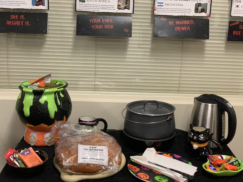 OCS office decorated for Halloween.