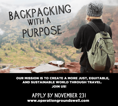 backpacking with a purpose
