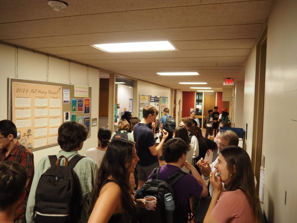 Crowded hallway of History students at AppleFest 2024