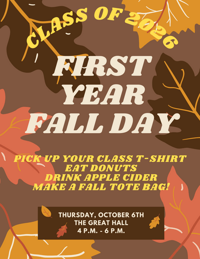 Poster for First Year Fall Day for the Class of 2026