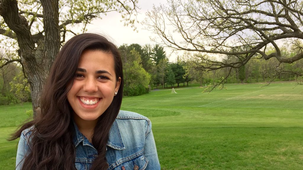 Brittany Brookner hangs out at one of her favorite spots on campus: The Hill of Three Oaks