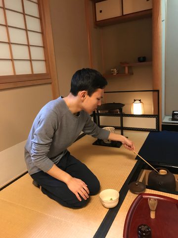 Making matcha tea in Kyoto