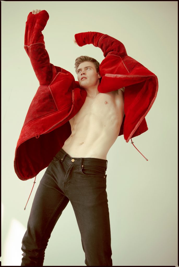 An image of model Trek in my fashion editorial "Lazy Sunday" for L'Officiel Lithuania.