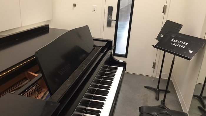 Indoor. Piano in a small room