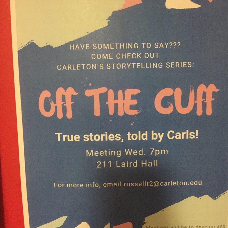 A poster about a newly proposed club called Off the Cuff